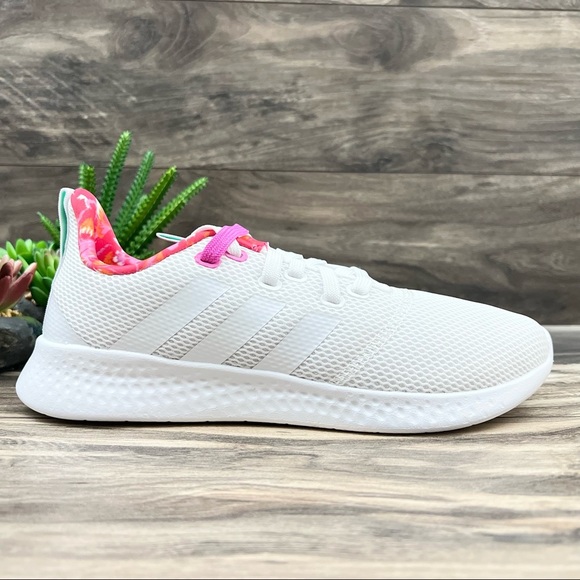 NIB Adidas Puremotion Running Inspired Athletic Sneaker White Pink Red Womens 8 - Picture 6 of 12